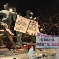 Statue draped in protest banners1
